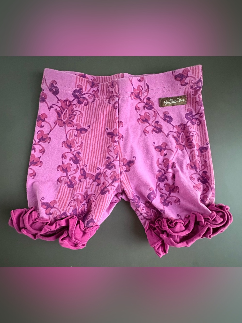 Matilda Jane Pink and Purple Floral Ruffle Shorts
